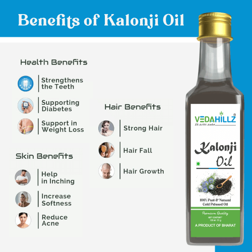 Vedahillz Cold Pressed Kalonji Oil Sourced from Premium Natural Seeds
